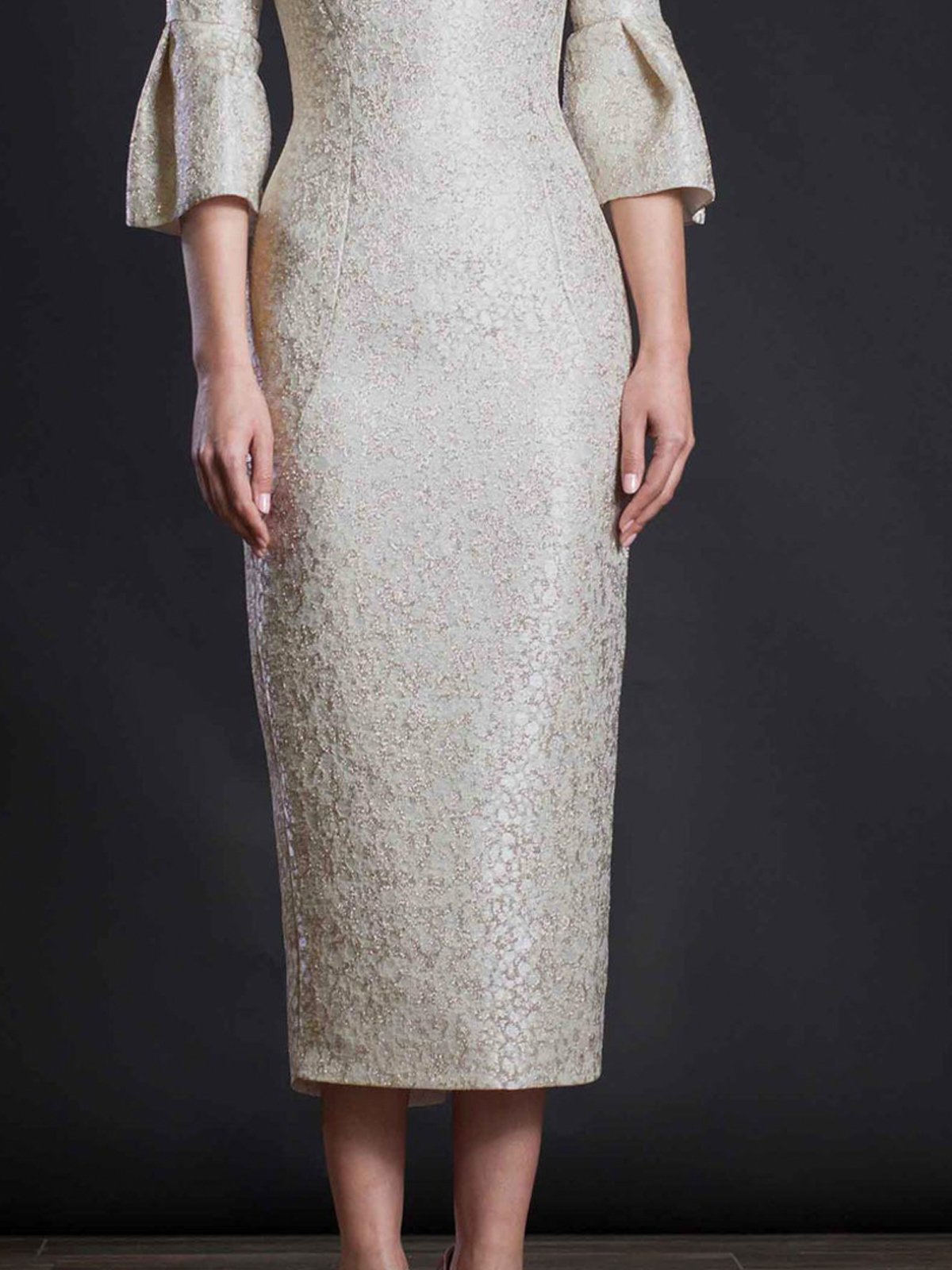 Plain Regular Fit Elegant Midi Dress