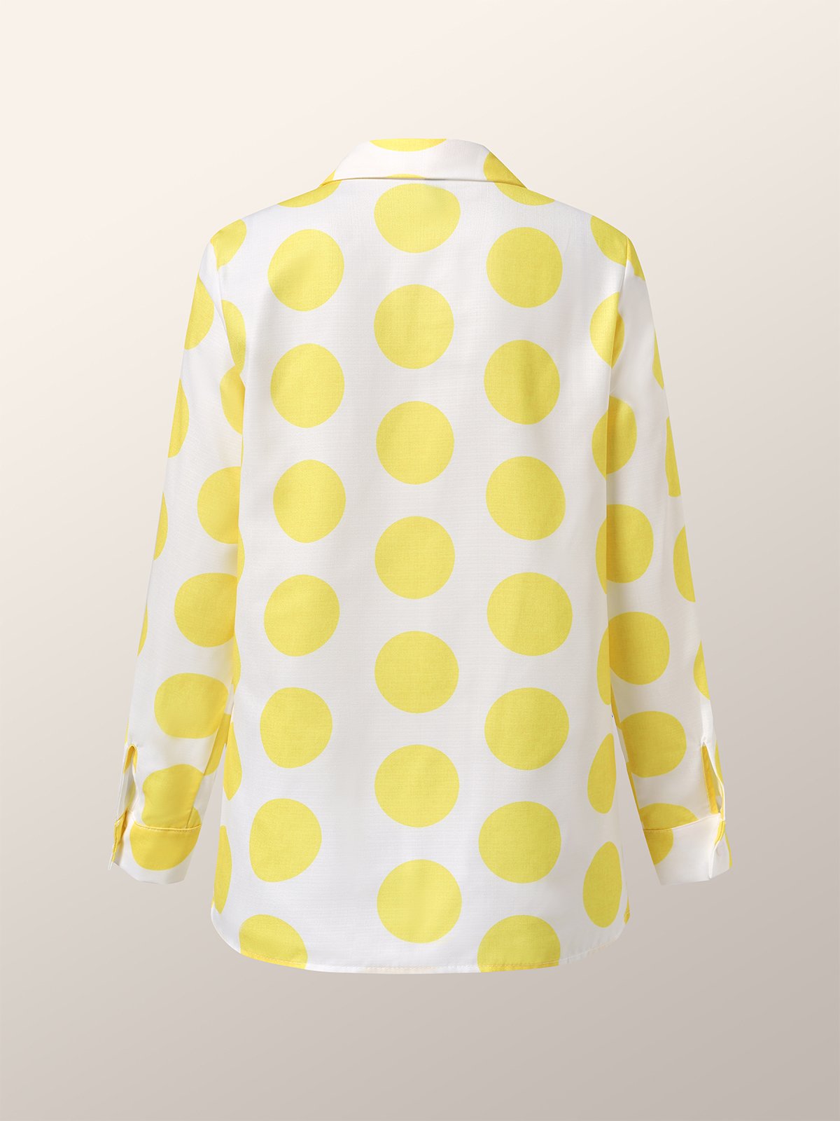 Shirt Collar Polka Dots Casual Regular Fit Blouse