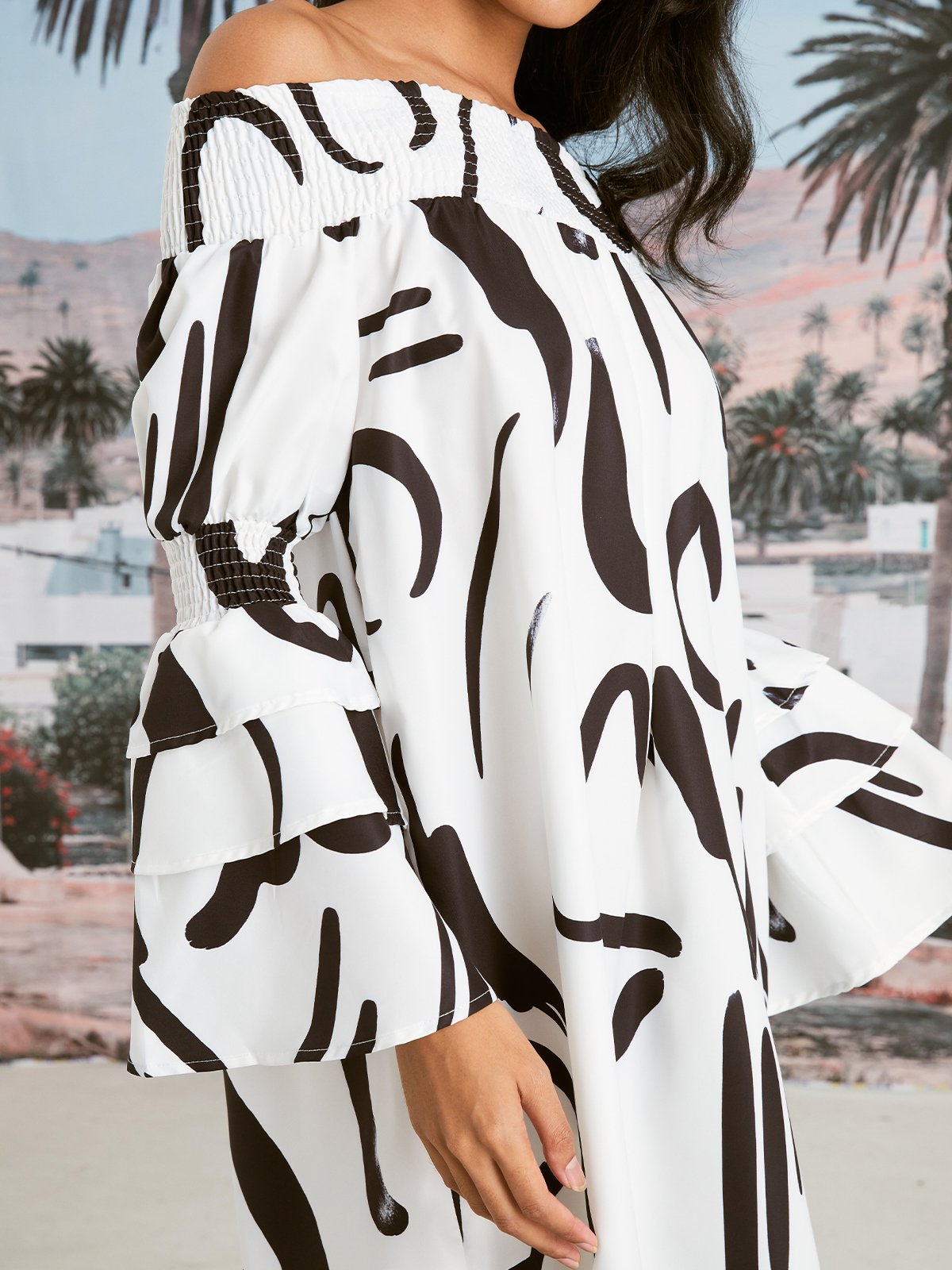 Elegant Regular Fit Text Letters Dress