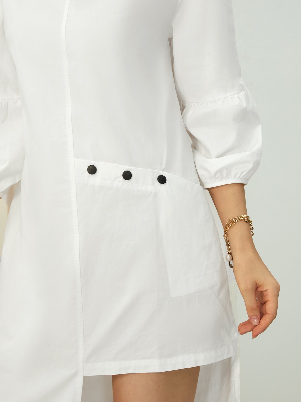 Loose Plain Urban Crew Neck Dress
