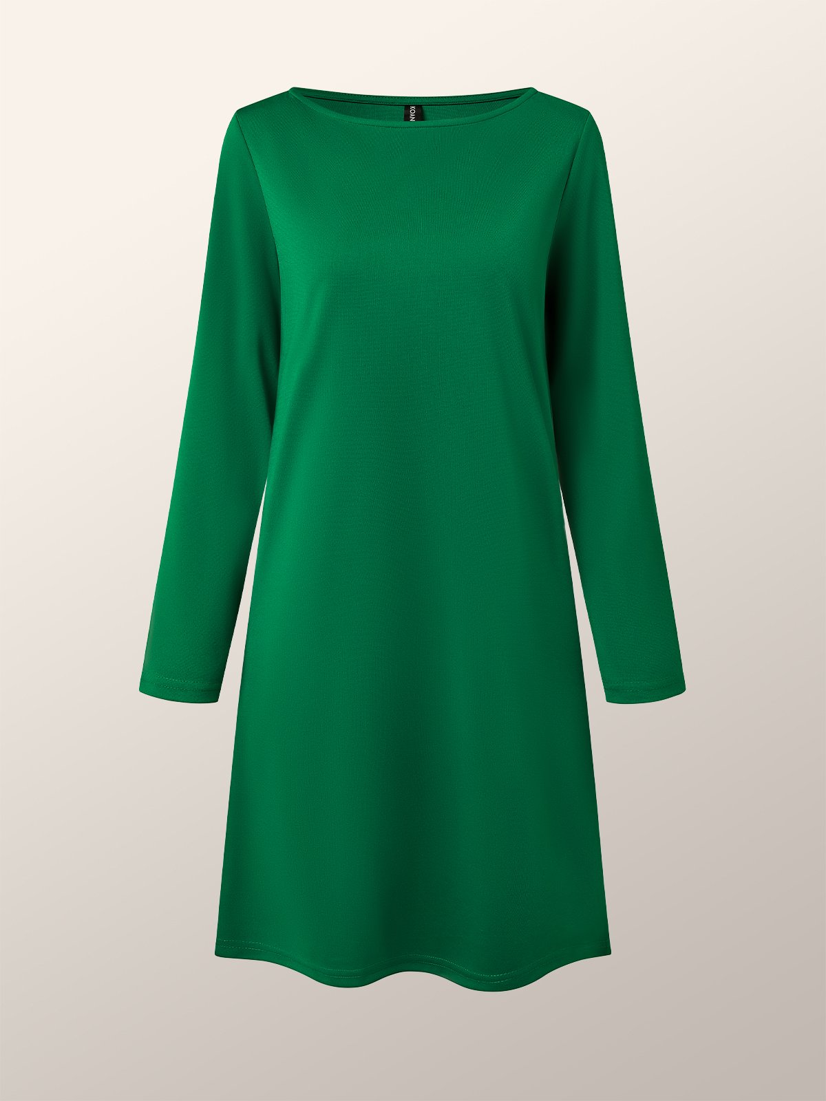 High Elasticity Loose Long sleeve H-Line Elegant Boat Neck Dress