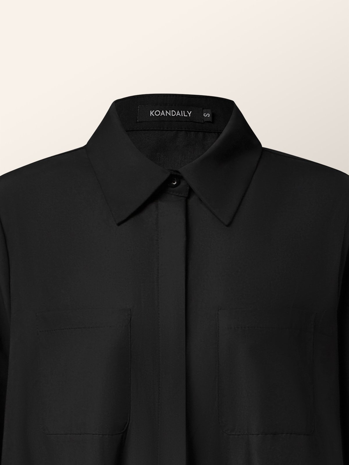 Black Loose Long sleeve Shirt Collar Plain A-Line Shirt Dress