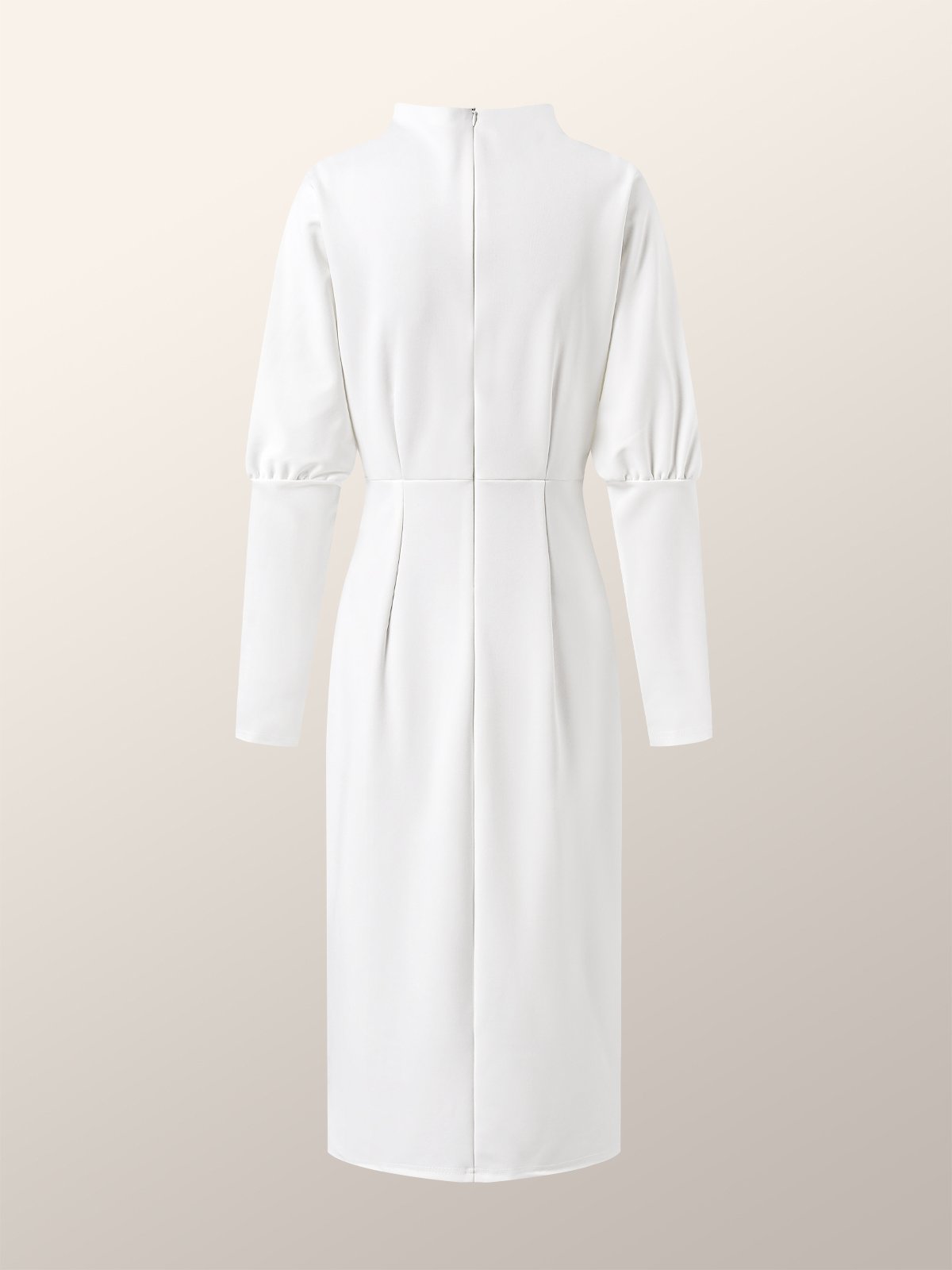 Elegant Plain Long Sleeve Midi Dress