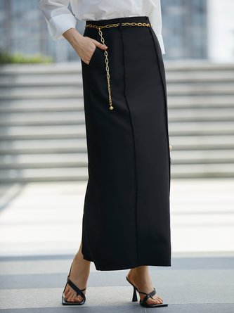 Urban  Simple Regular Fit Plain Skirt