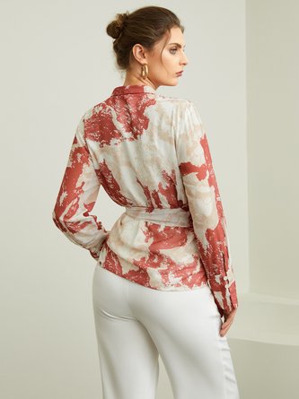 Long Sleeve Regular Fit V Neck Blouse