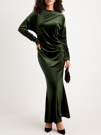 Regular Fit Elegant Plain Long Dress