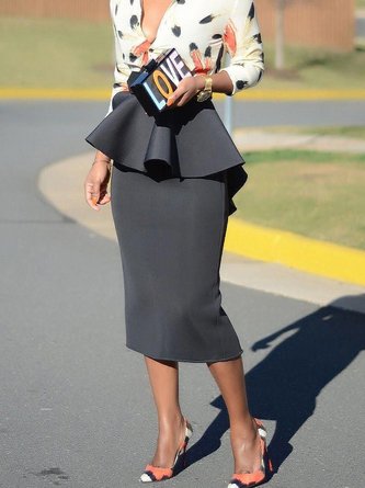 Elegant Tight High Waist Midi Skirt