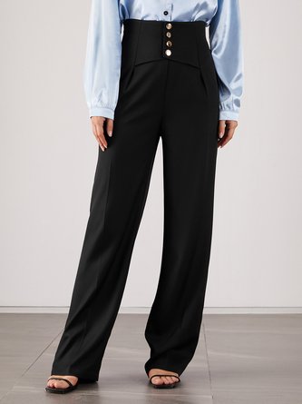 Regular fit Work Solid Elegant Pants