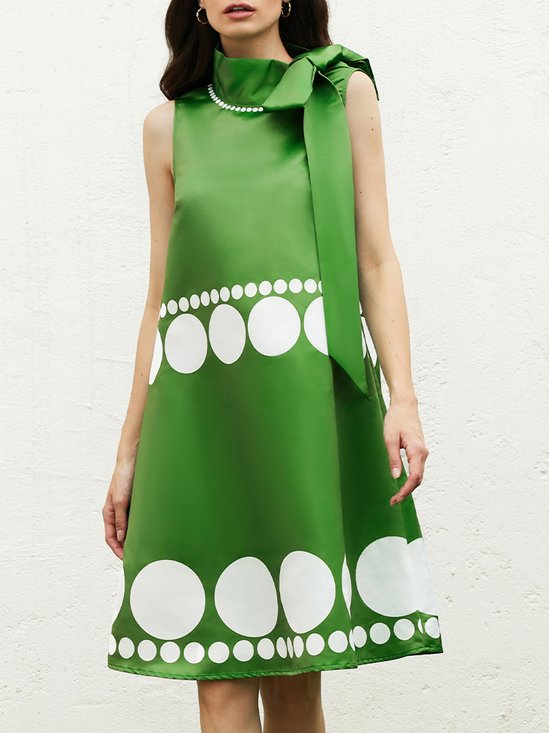 2023 Fashion week elegant Polka Dots Sleeveless Mini Dress