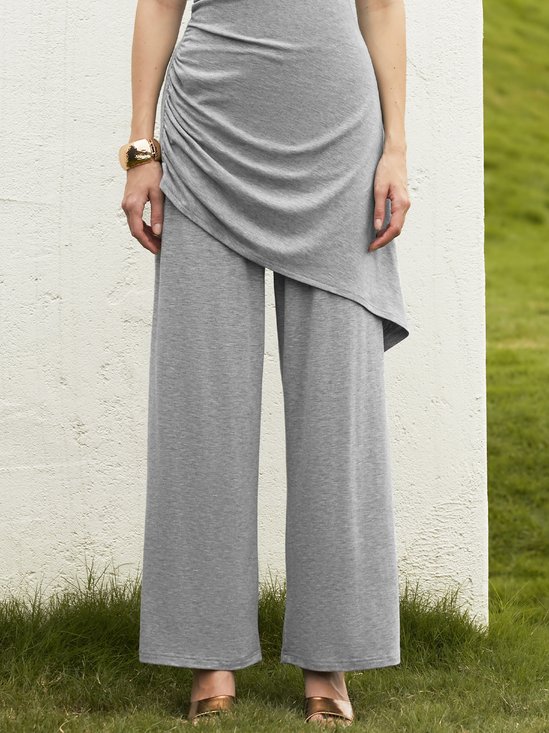 Urban High Elasticity Loose Plain Fashion Long Pants