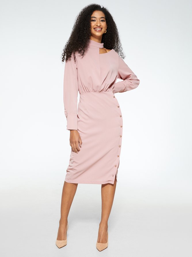 Elegant Plain Regular Fit Daily Dress