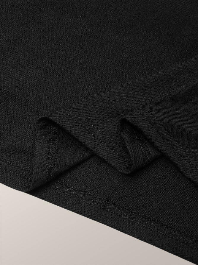 Loose Plain Turtleneck Elegant Blouse