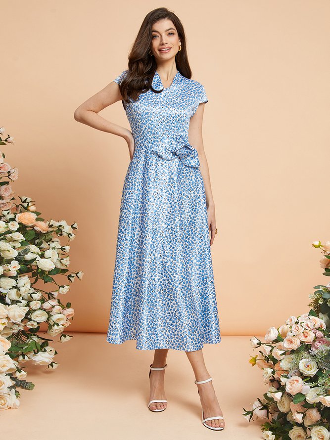 Elegant Regular Fit V Neck Dress & Party Dress