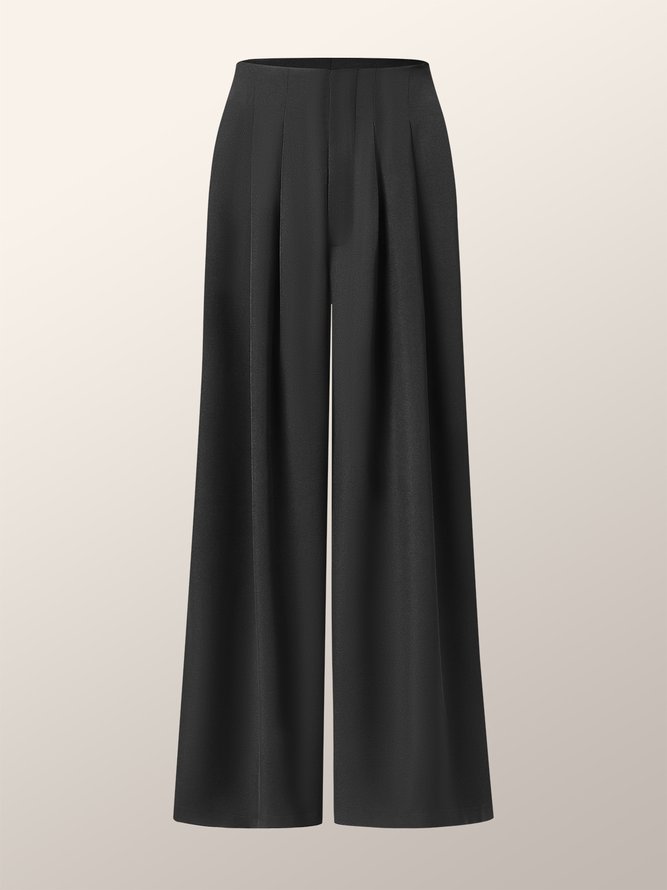 White Daily Long Elegant Plain Pants