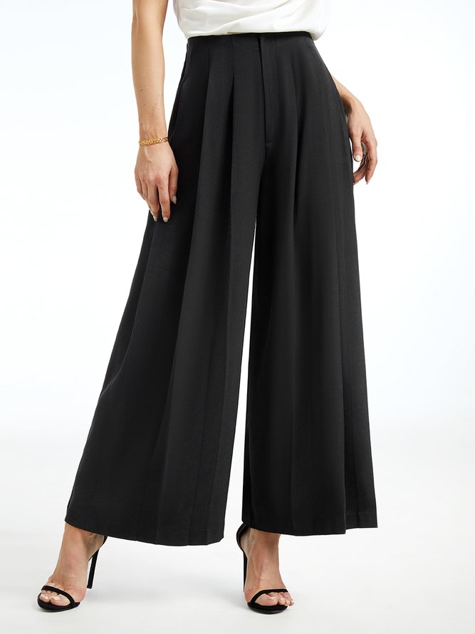 White Daily Long Elegant Plain Pants