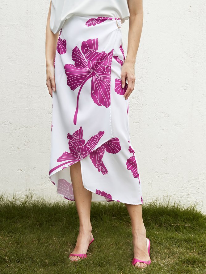 Regular Fit Urban Floral Midi Skirt