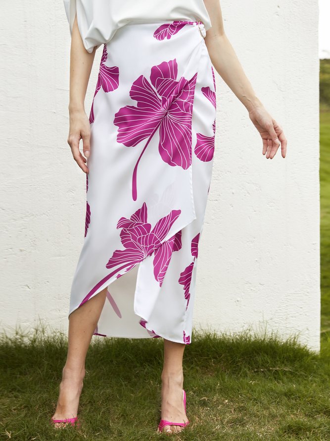 Regular Fit Urban Floral Midi Skirt