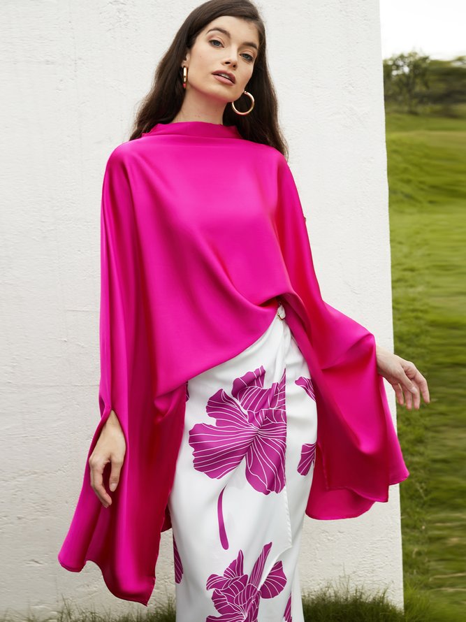 Loose Urban Others Three Quarter Mid-long Top