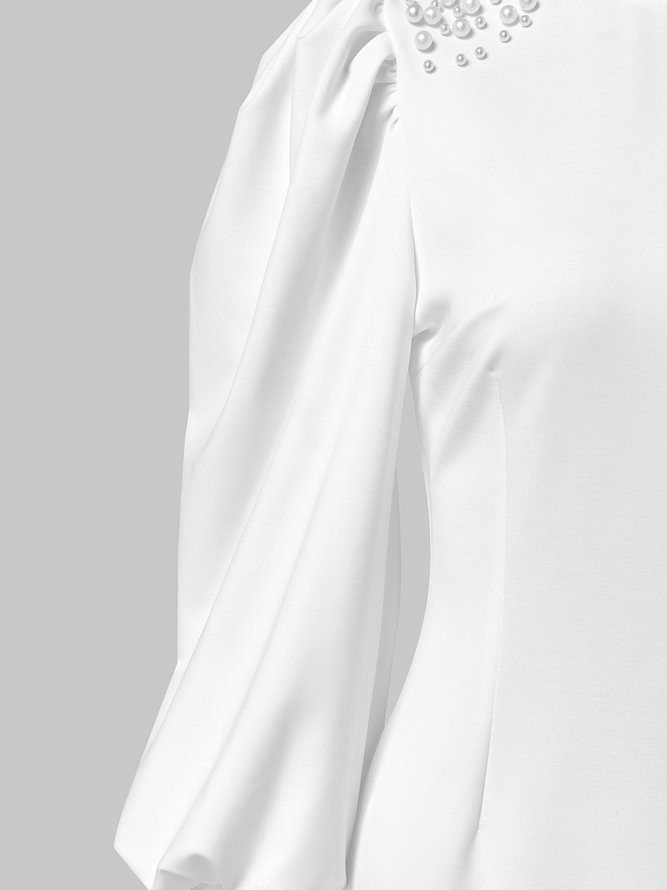 Regular Fit Elegant Plain Crew Neck Dress