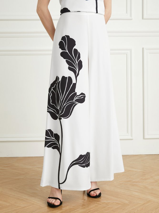2023 Fashion week floral Elegant Fashion Wide Leg Pants