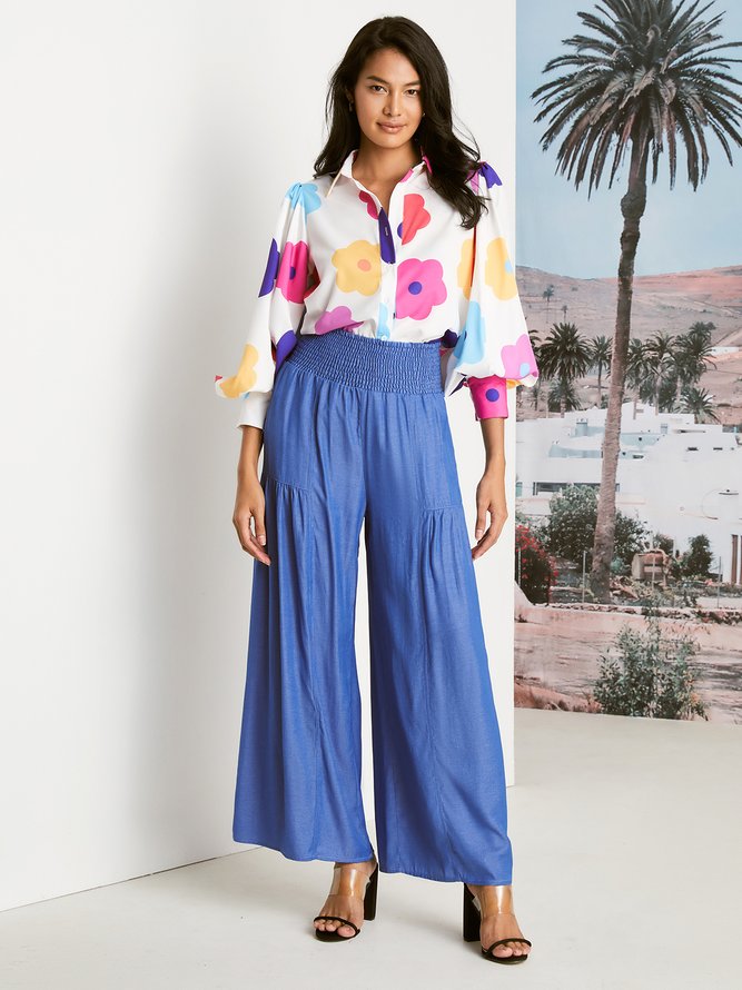 Faux Denim Urban Plain Jeans
