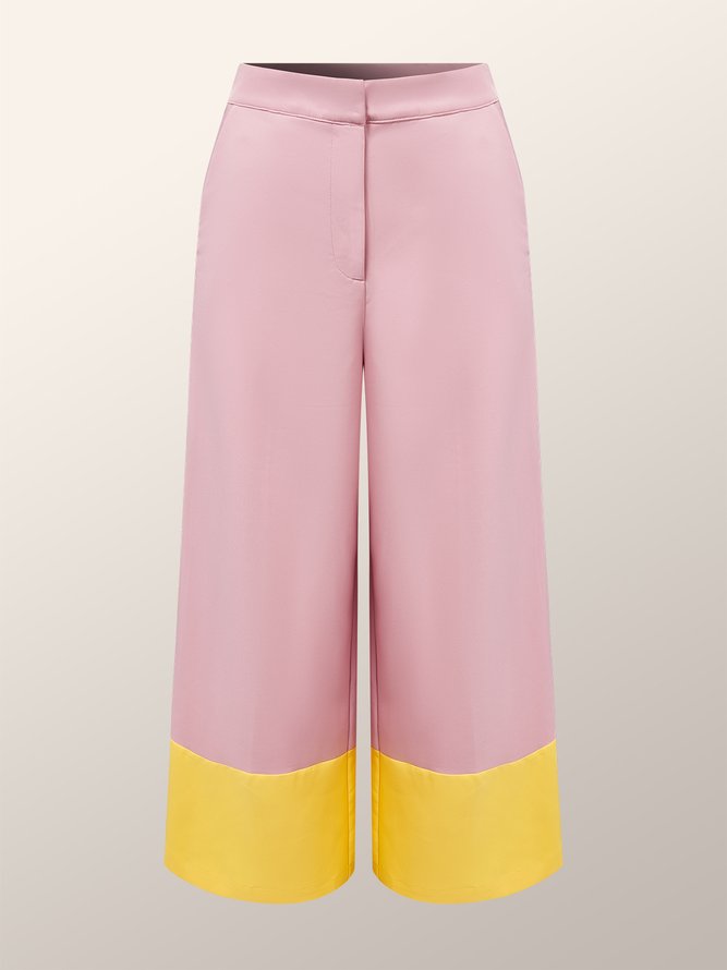 Loose Urban Fashion Color Block Pants Straight pants