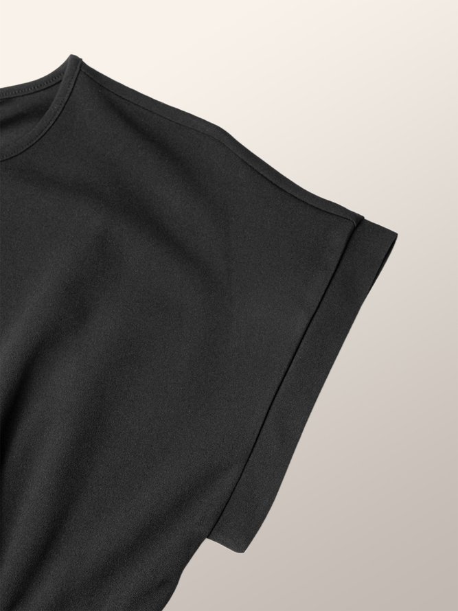 Urban Crew Neck Tight Midi Dress