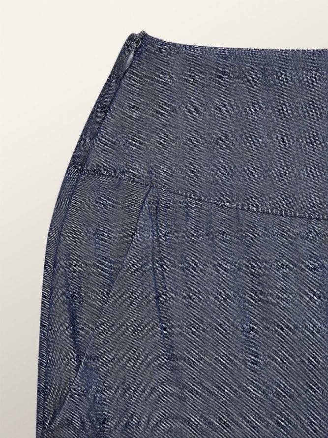 Plain Loose Faux  Denim Urban Wide leg Jeans
