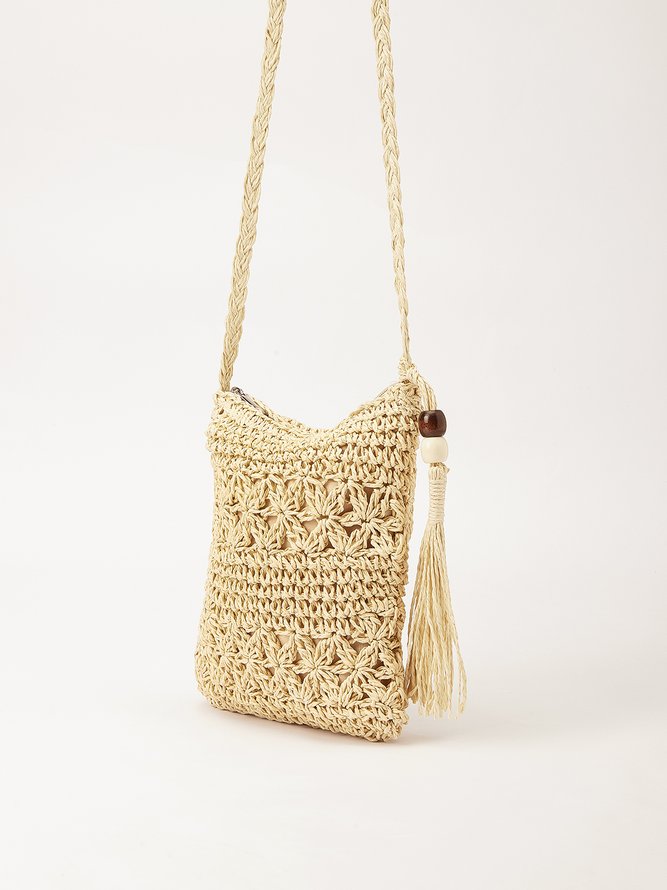 Ethnic Casual Straw Messenger Bag Vacation Beach