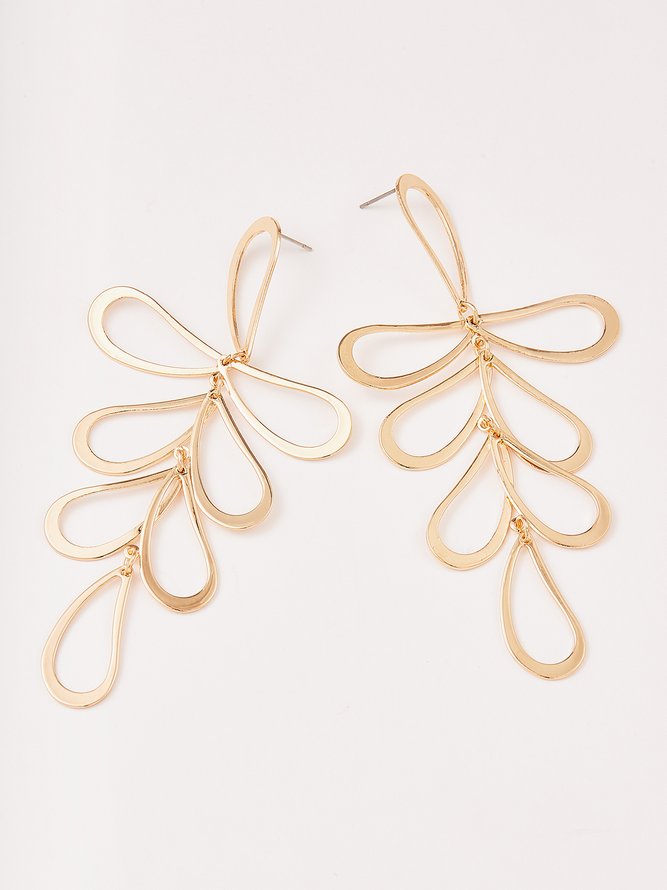 Casual Floral Line Pattern Earrings Urban Daily Women's Jewelry