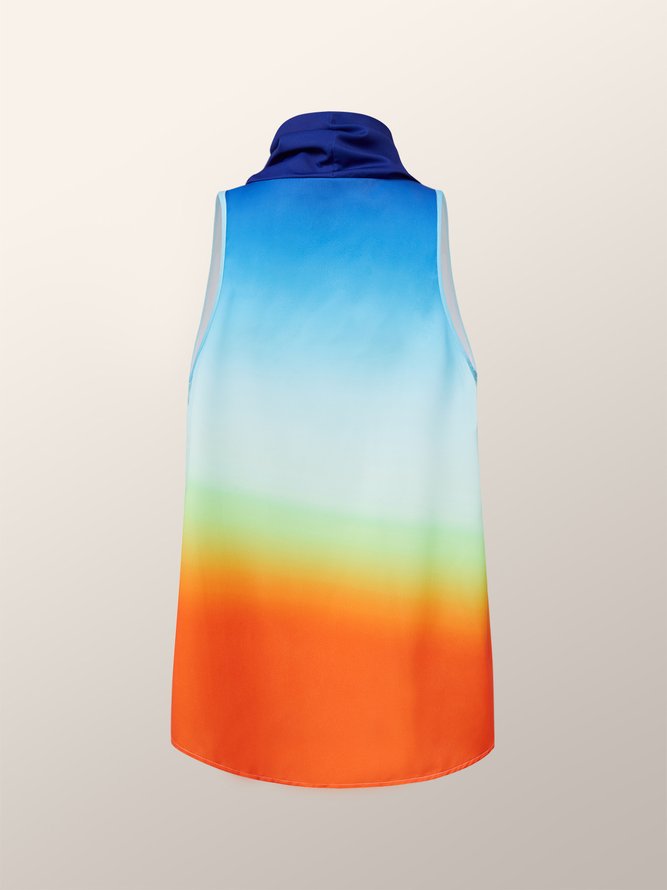 Loose Vacation Ombre Sleeveless Shirt