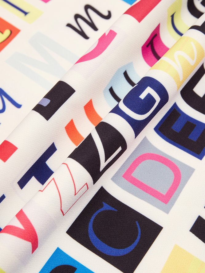 Daily Text Letters Urban Regular Fit Fashion Pants