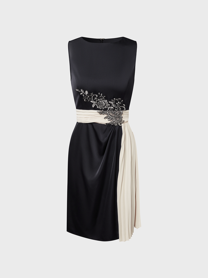 Party  Tight Vintage Plain Satin Dress