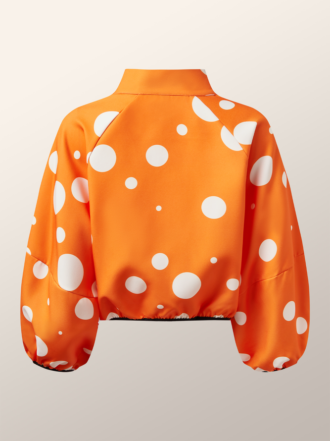 Loose Polka Dots Stand Collar Urban Jacket