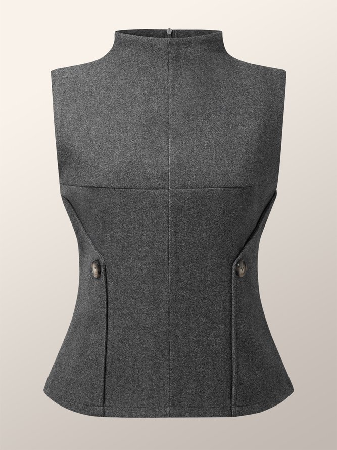 Half Turtleneck Urban Regular Fit Plain Tank Top