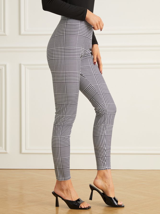 High Elasticity Tight Plaid Urban Fashion Slim fit Pants