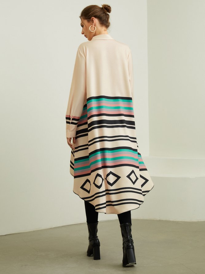 Urban Long Sleeve Loose Striped Blouse