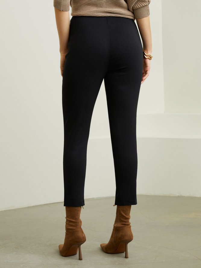 Autumn High Elasticity H-Line Plain Daily Leggings Slim fit Pants