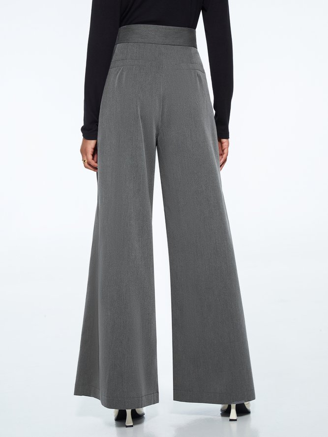 Elegant Solid Pockets Pant