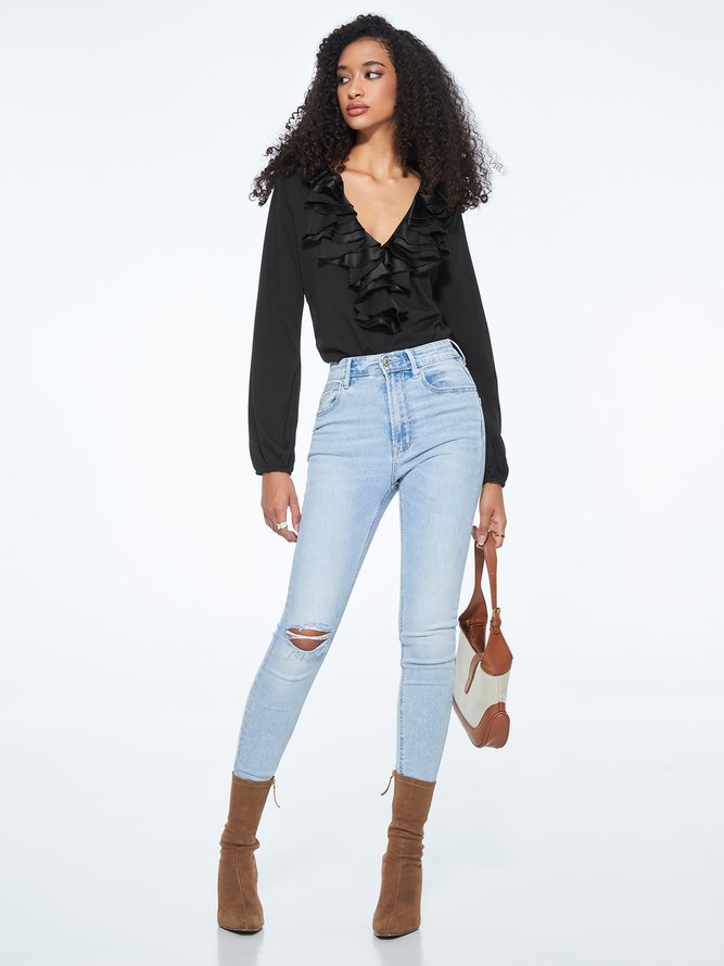 Black Long Sleeve Vintage Top