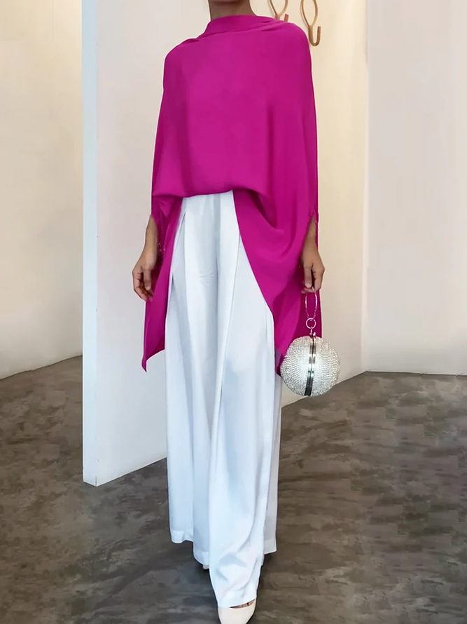 Loose Urban Others Three Quarter Mid-long Top