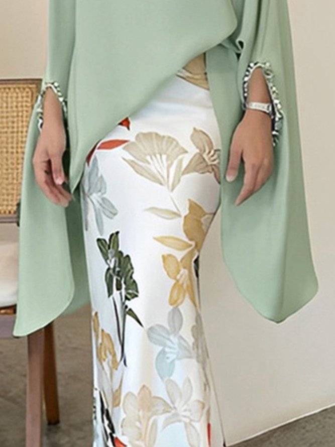 Elegant Regular Fit Floral Print  Skirt