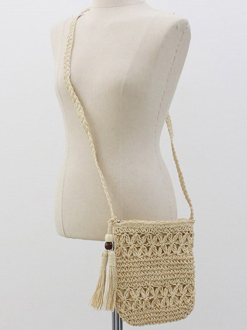 Ethnic Casual Straw Messenger Bag Vacation Beach