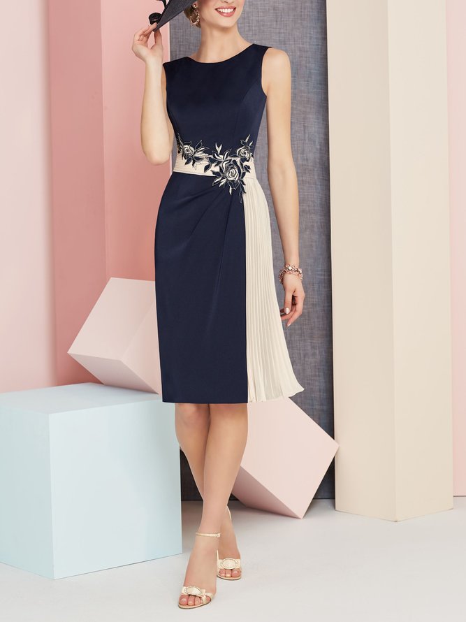 Party  Tight Vintage Plain Satin Dress