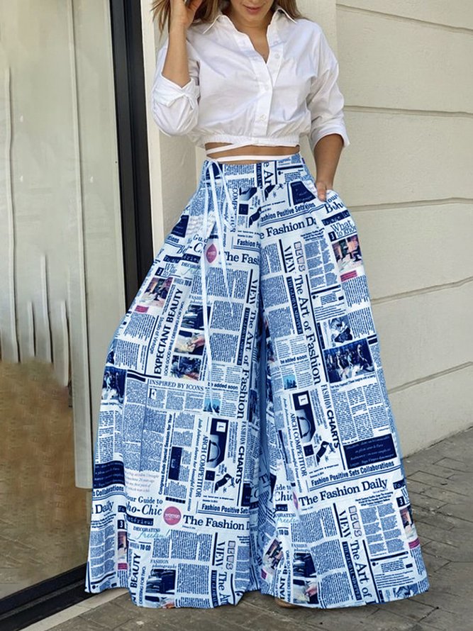 Text Letters Regular Fit Urban Fashion Pants