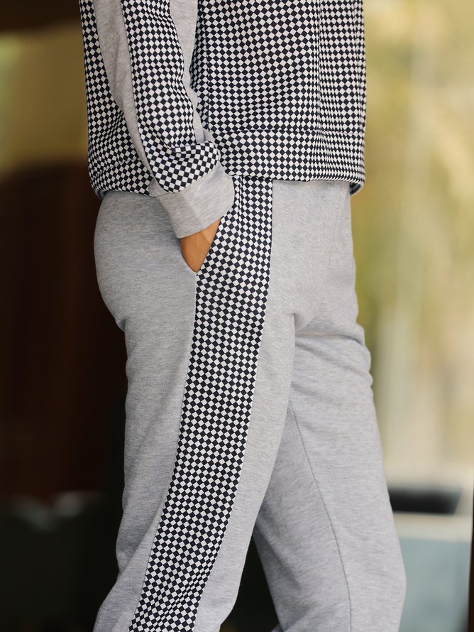 Casual Plain Loose Casual Mid Waist Pants