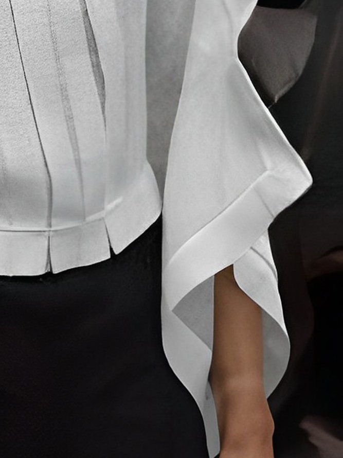 Plain Loose Boat Neck Urban Shirt