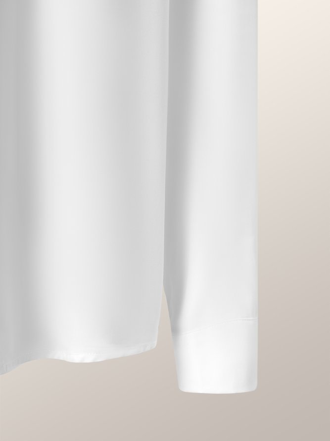 Casual Shirt Collar Long Sleeve Plain Top