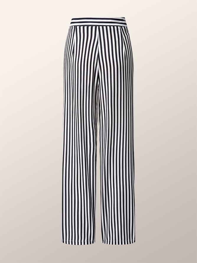 Simple Regular Fit Striped Pants