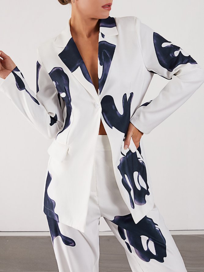 Floral Elegant Slim Fit Printed Blazer Blazer